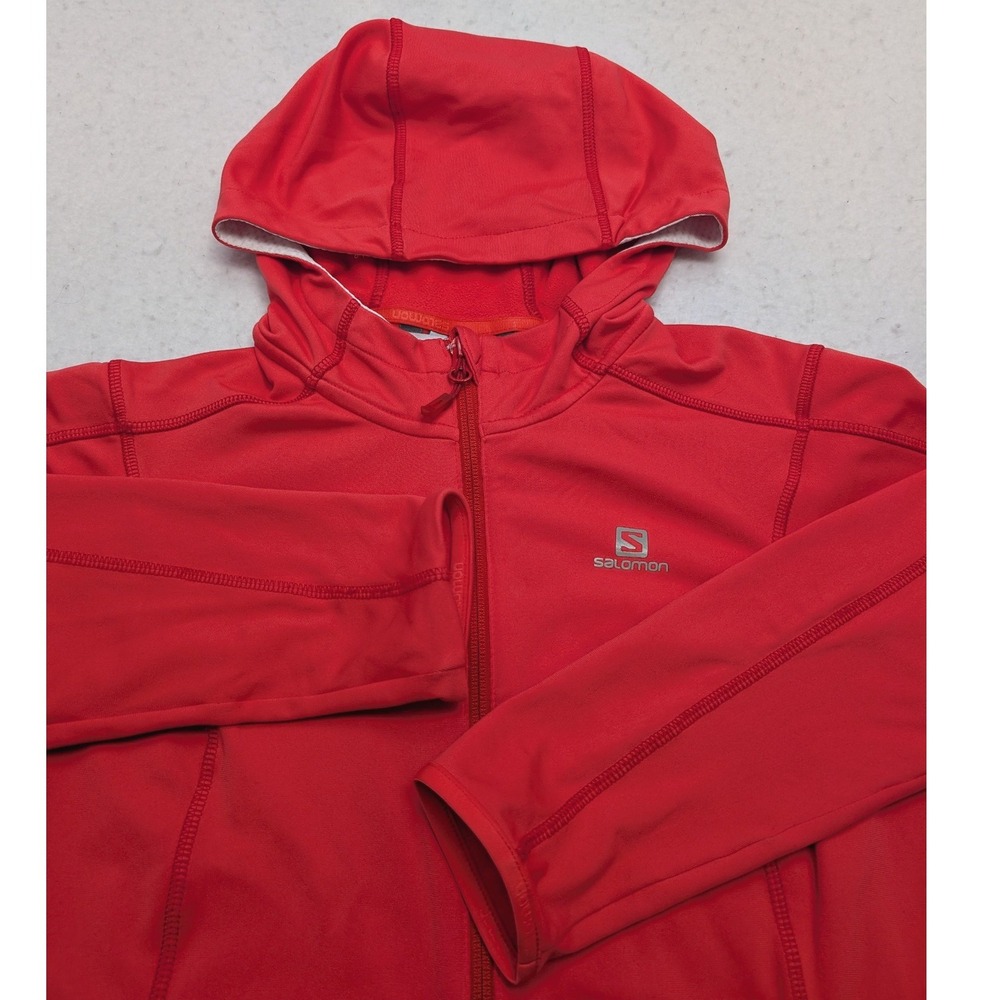 Salomon ActiTherm Full Zip Hoodie Women Medium Coral Performance Midlayer